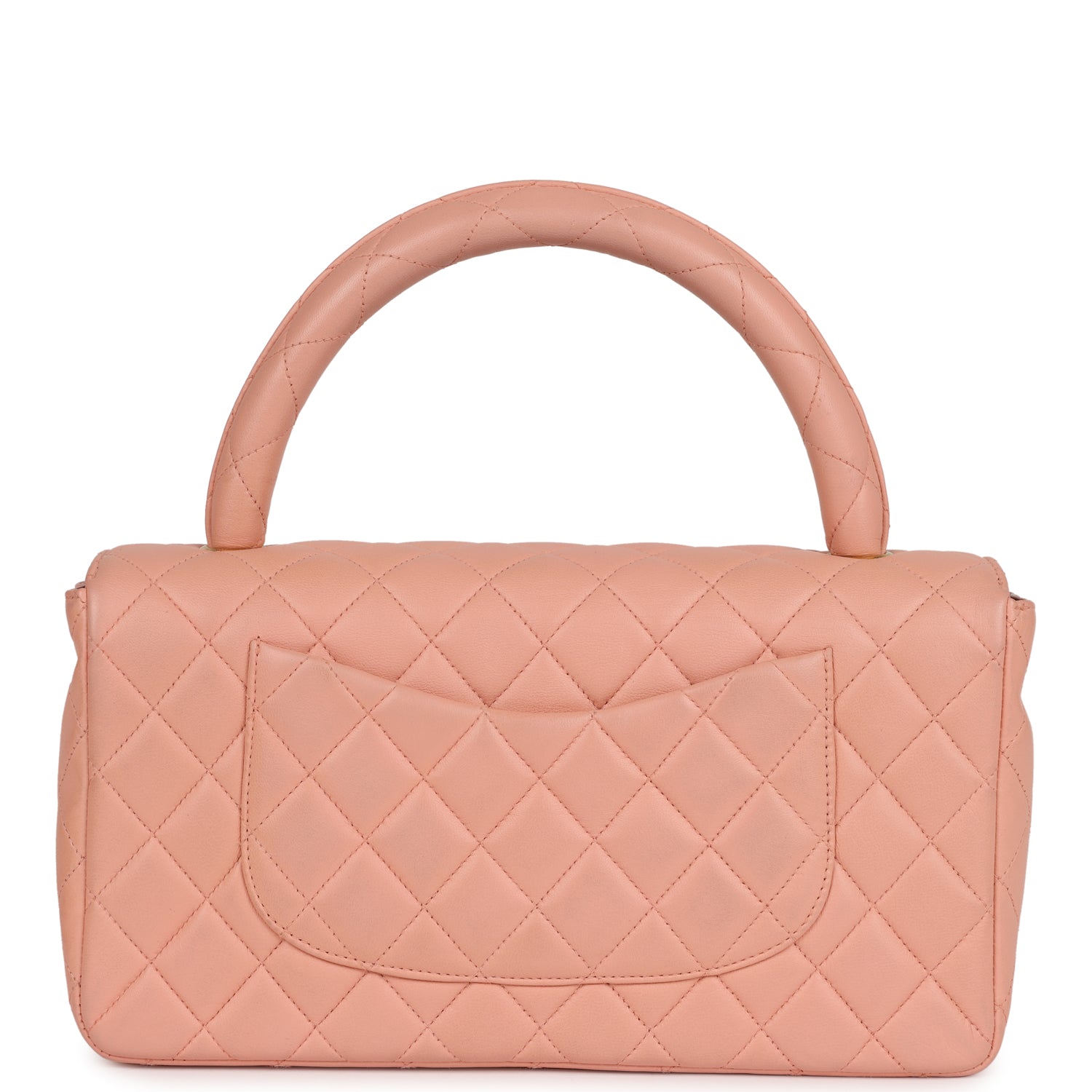 Vintage Chanel Kelly Parent and Child Flap Bag Set Pink Lambskin Gold Hardware - Image 5