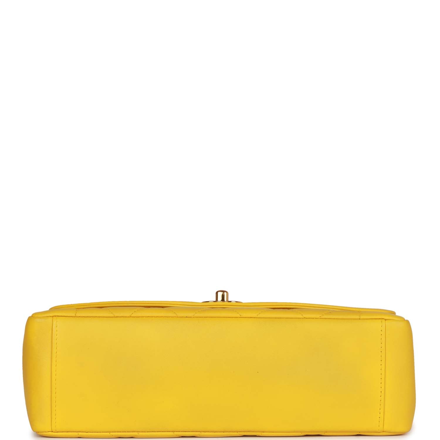 Vintage Chanel Medium Diana Flap Bag Yellow Lambskin Gold Hardware - Image 6