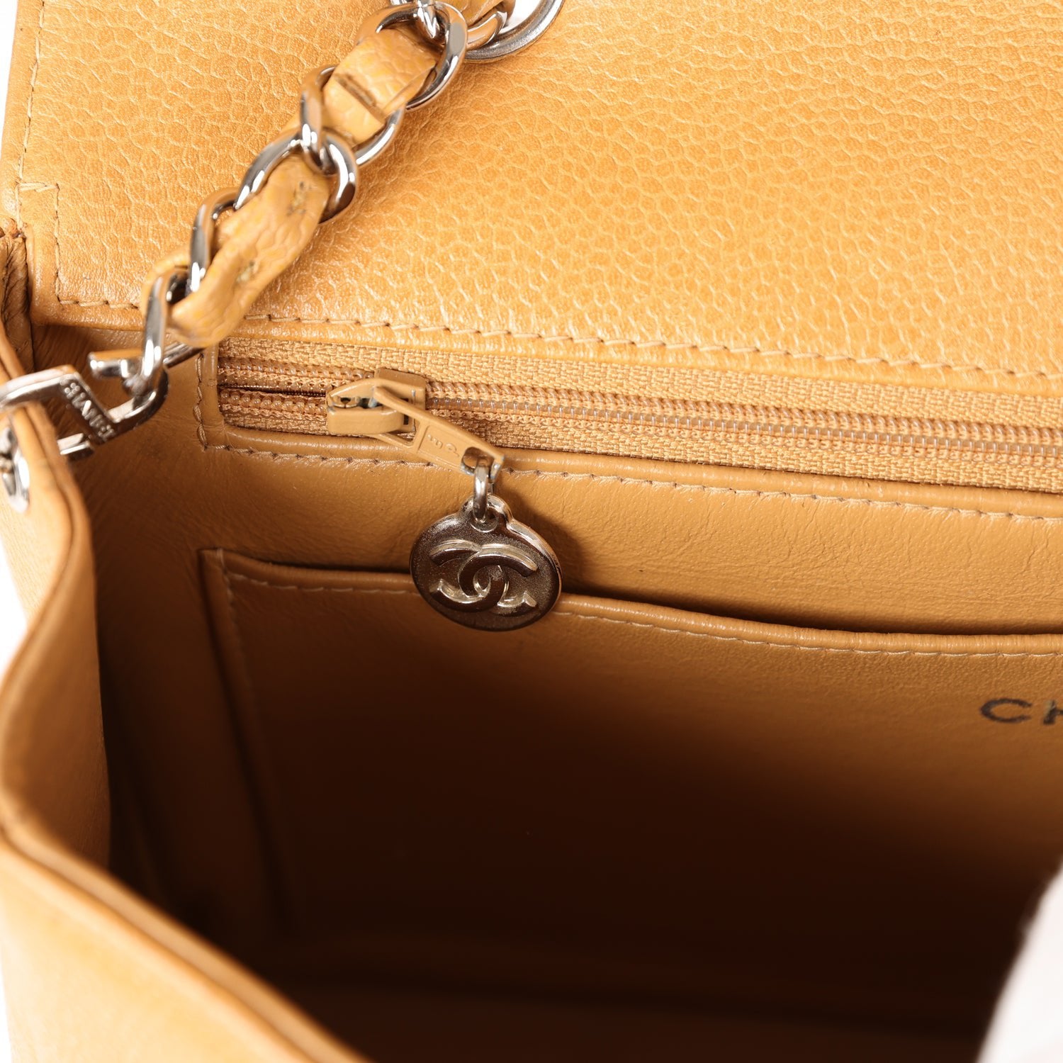 Vintage Chanel Medium Diana Flap Bag Dark Beige Caviar Silver Hardware - Image 10