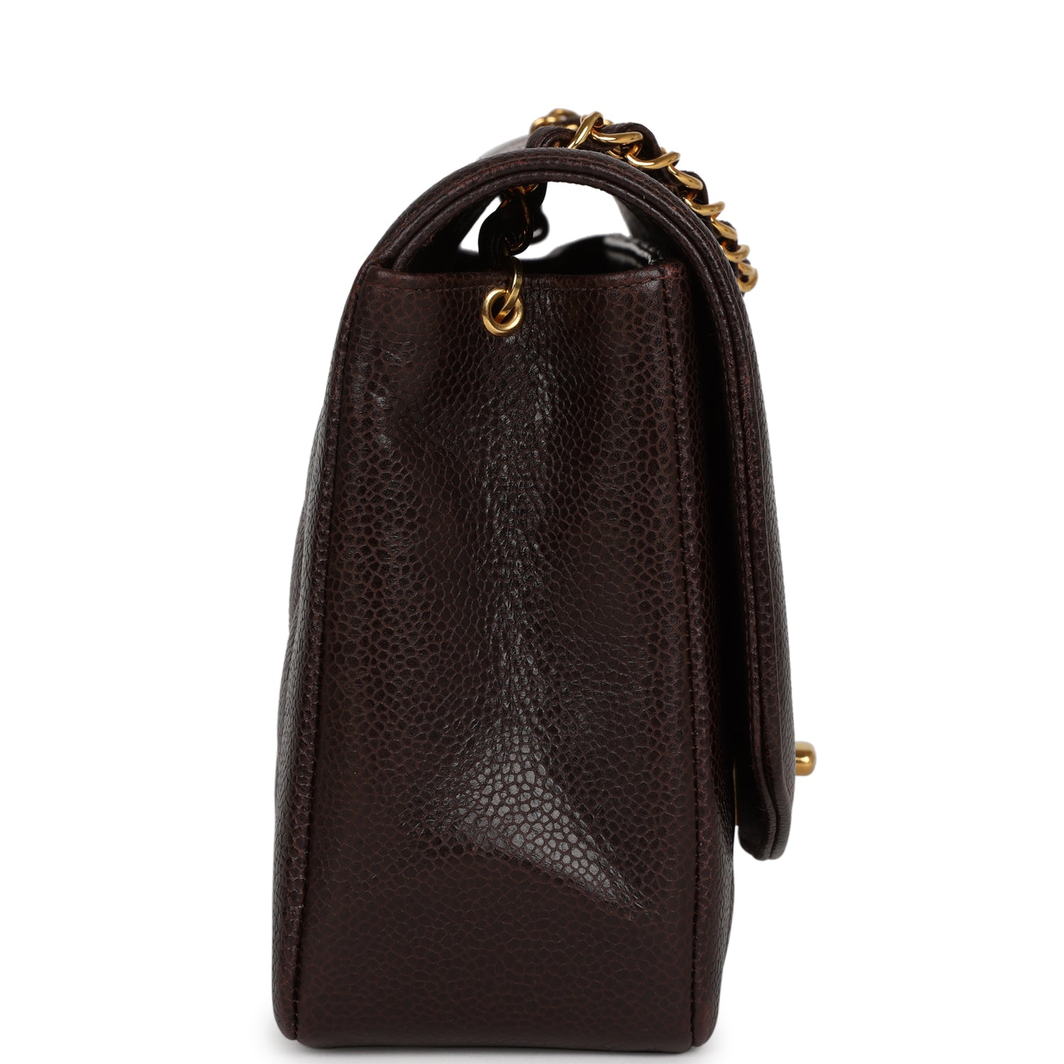 Vintage Chanel Medium Diana Flap Bag Brown Caviar Gold Hardware - Image 3
