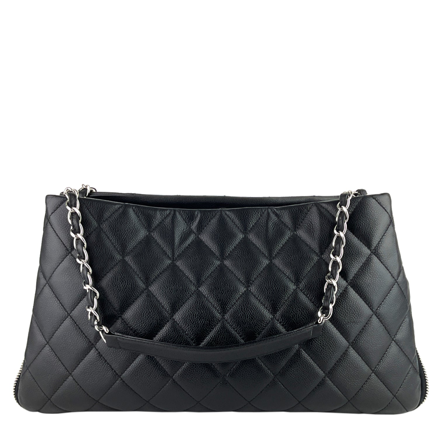 Shoulder Bag Expandable Zip Caviar Leather - Image 2