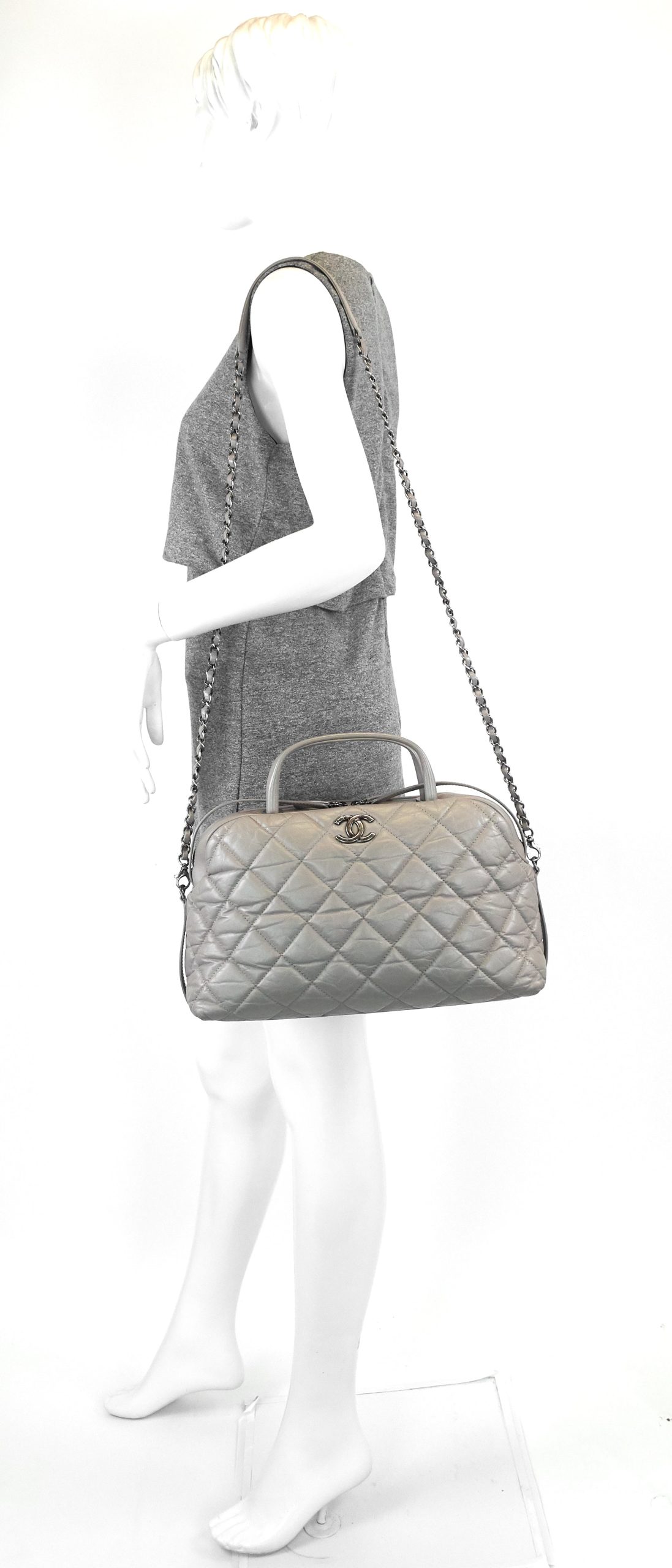 Aged Calfskin Small Bowling Bag - Image 13