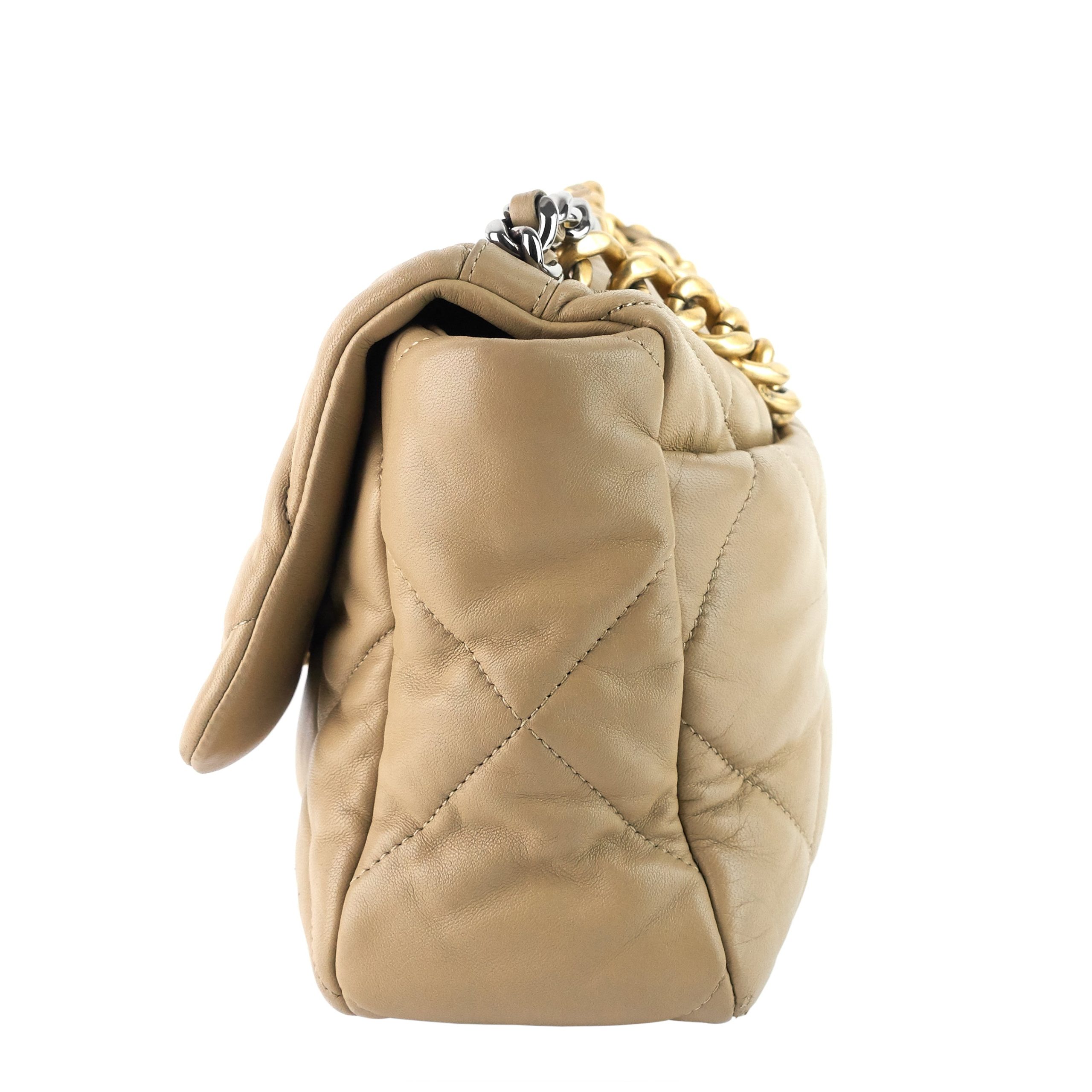 19 Large Quilted Lambskin Leather Flap Bag - Image 3