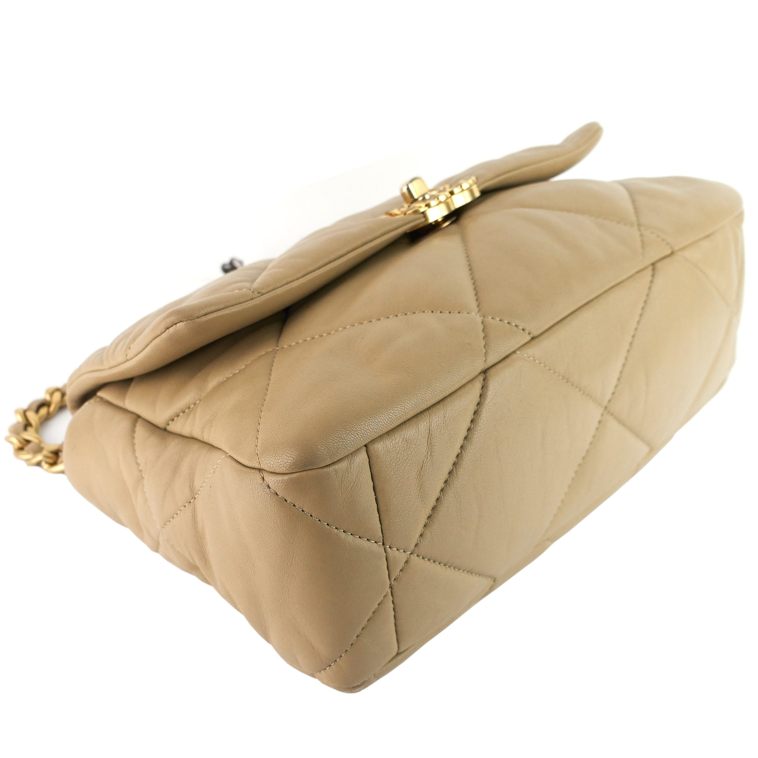 19 Large Quilted Lambskin Leather Flap Bag - Image 6