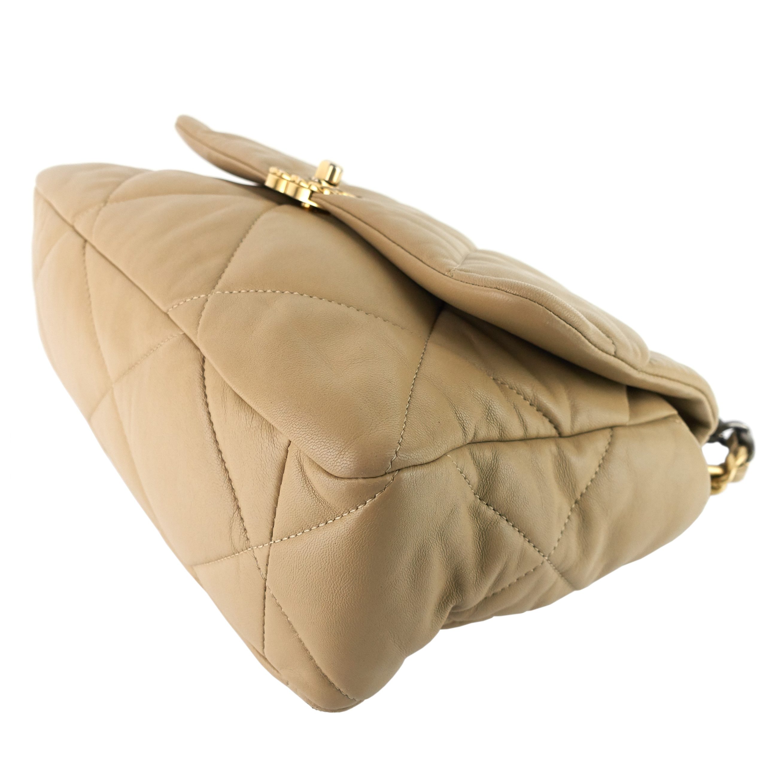 19 Large Quilted Lambskin Leather Flap Bag - Image 7