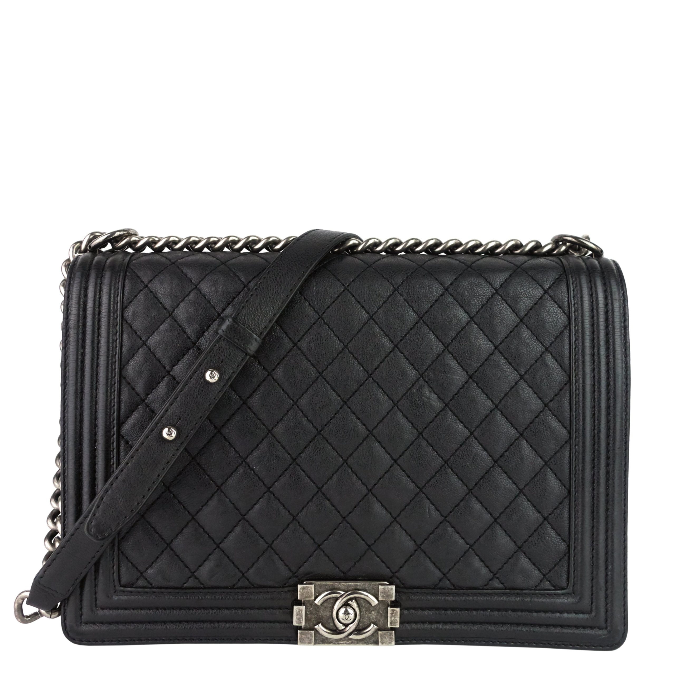 Boy Flap Large Quilted Calfskin Leather Bag