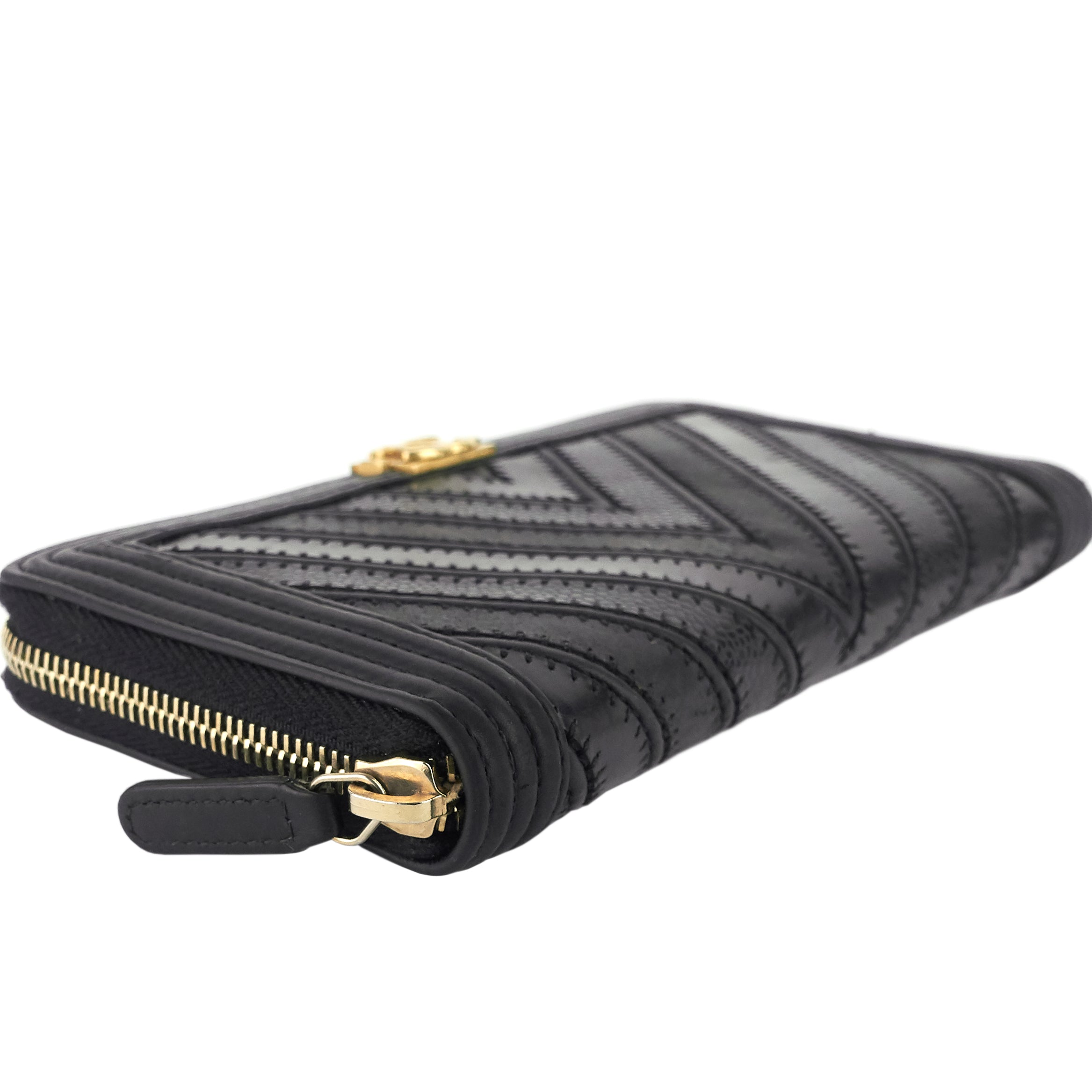 Boy Chevron Mixed Leather Zip Around Wallet - Image 3