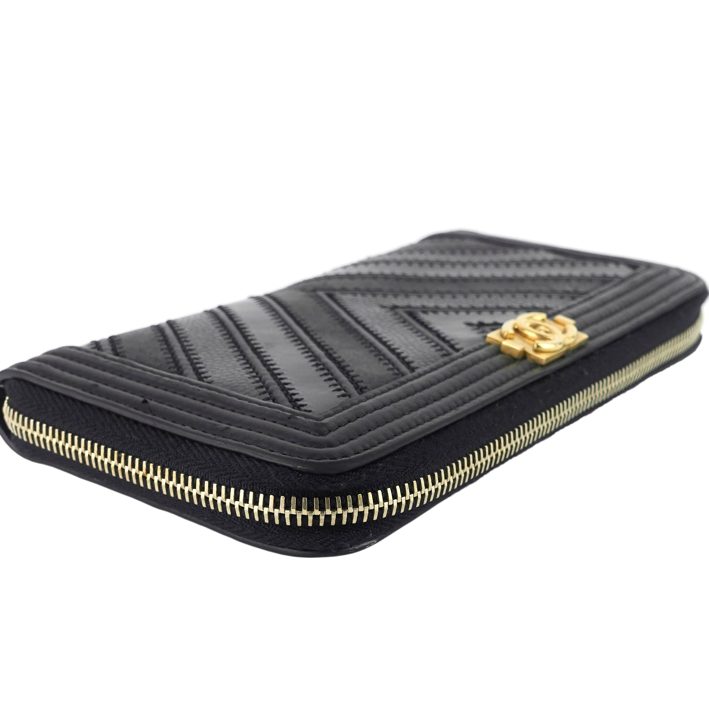 Boy Chevron Mixed Leather Zip Around Wallet - Image 4