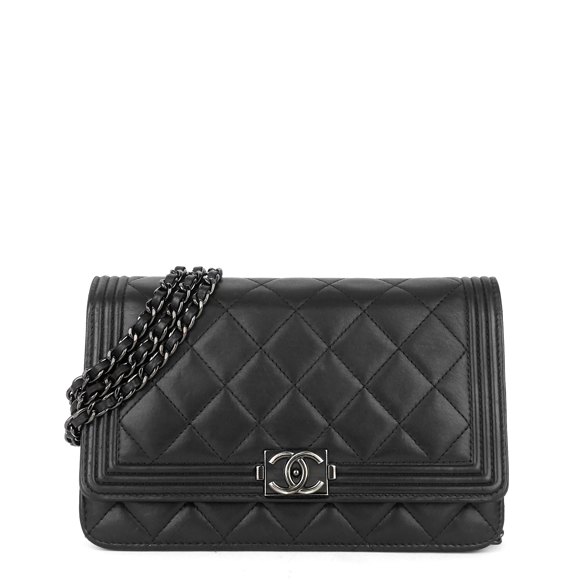 Boy Wallet on Chain WOC Lambskin Leather Bag