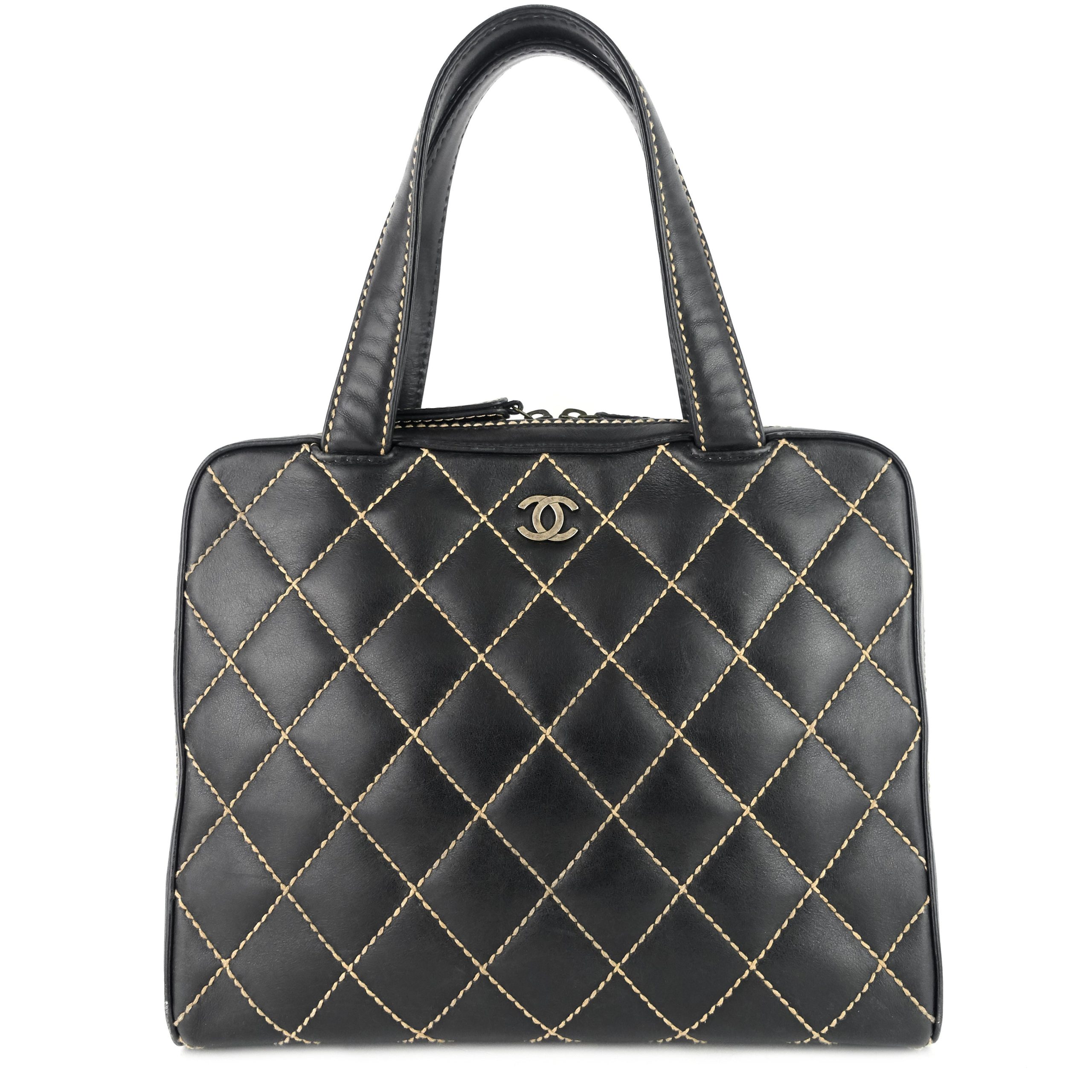 Surpique Top Handles Calfskin Leather Bowler Bag