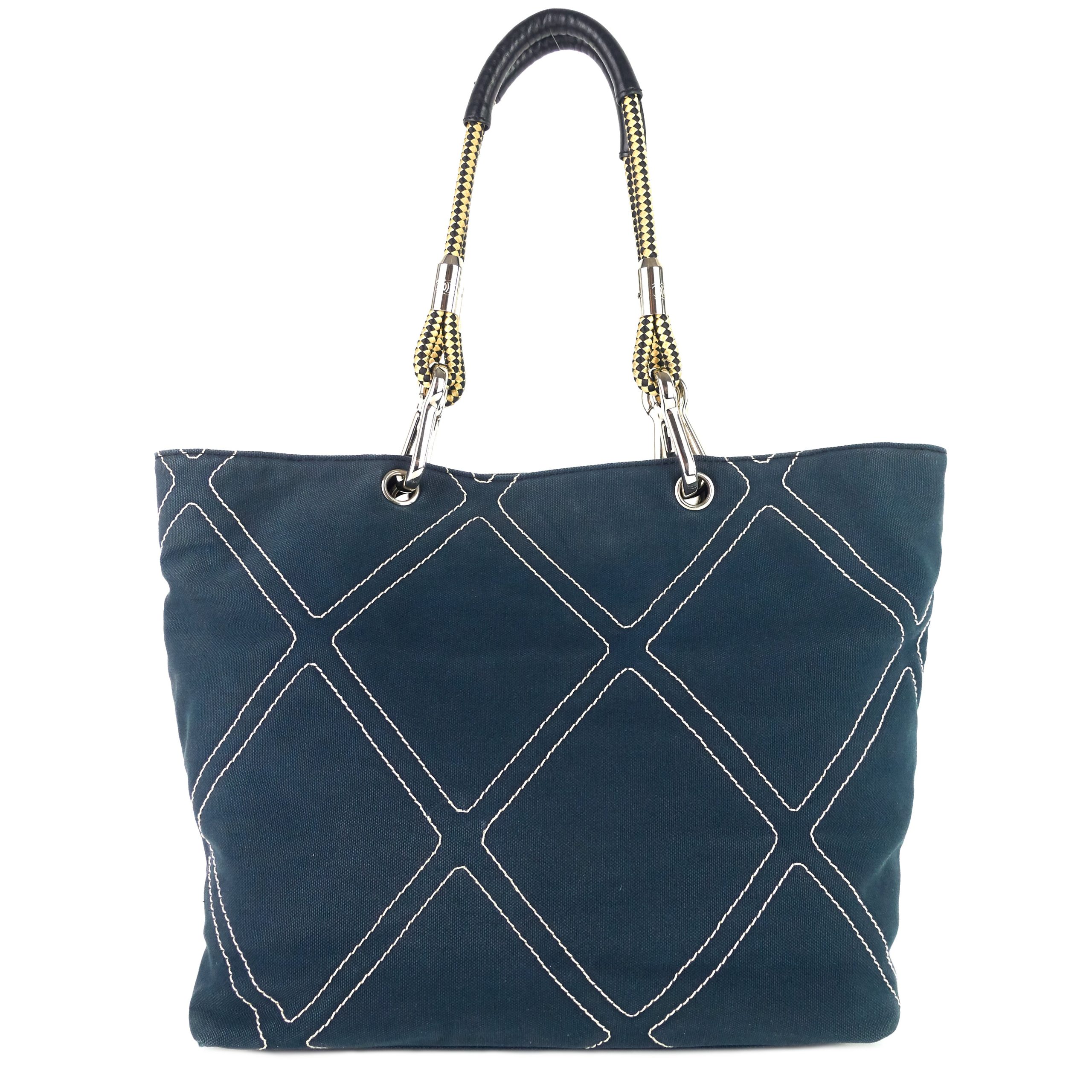 Cruise Line No. 5 Medium Quilted Canvas Shopping Tote Bag - Image 2
