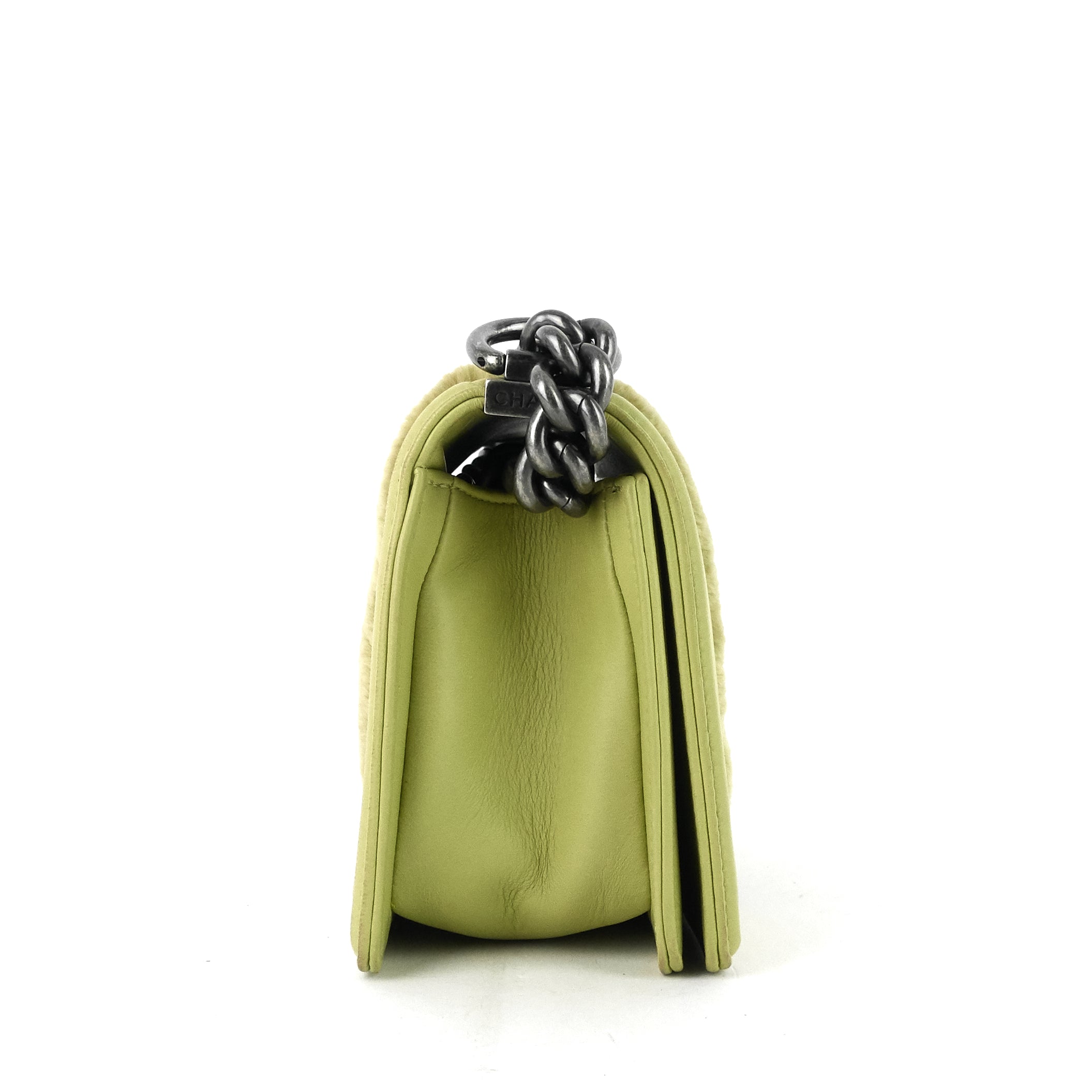Boy Flap Leather and Rabbit Fur Bag - Image 3