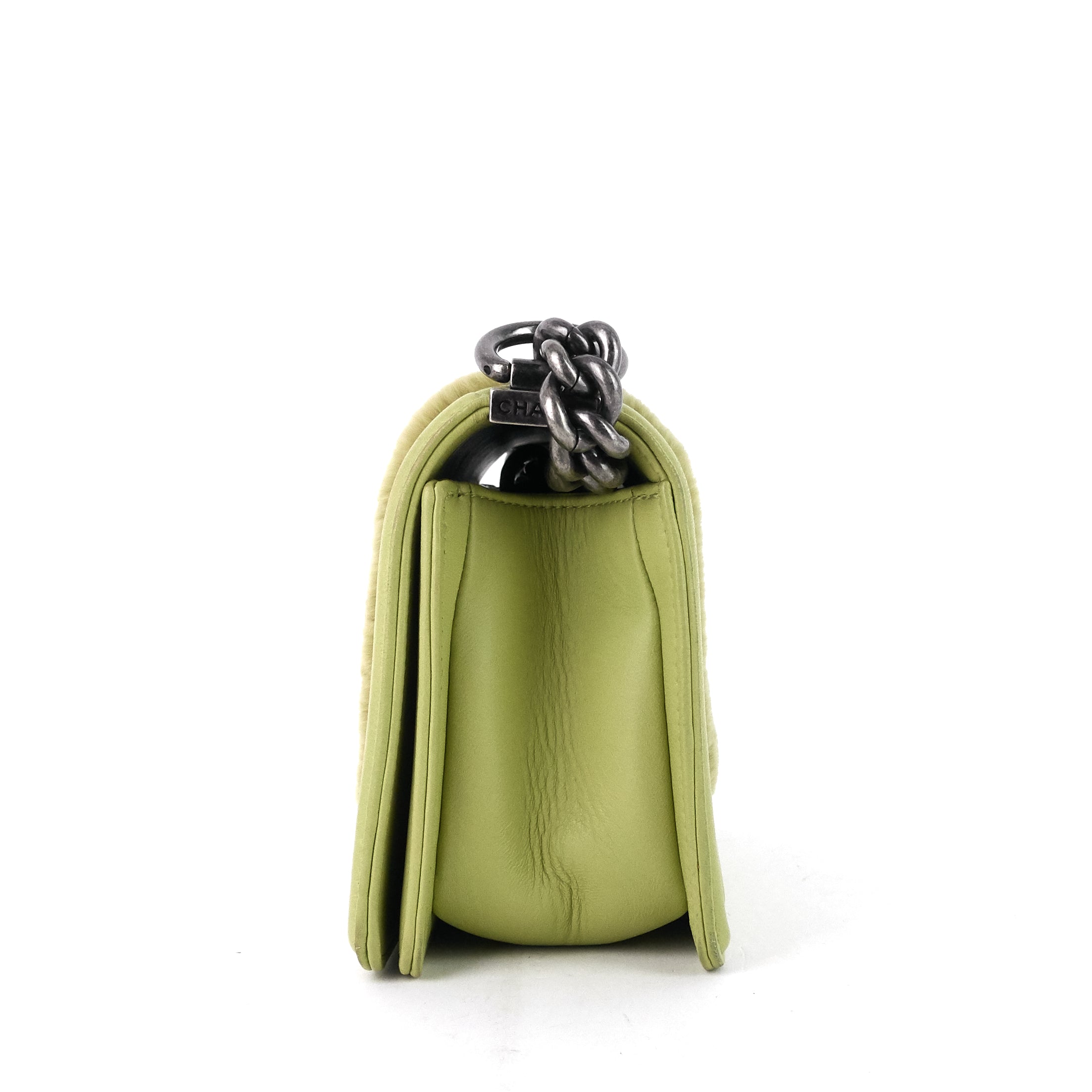 Boy Flap Leather and Rabbit Fur Bag - Image 4