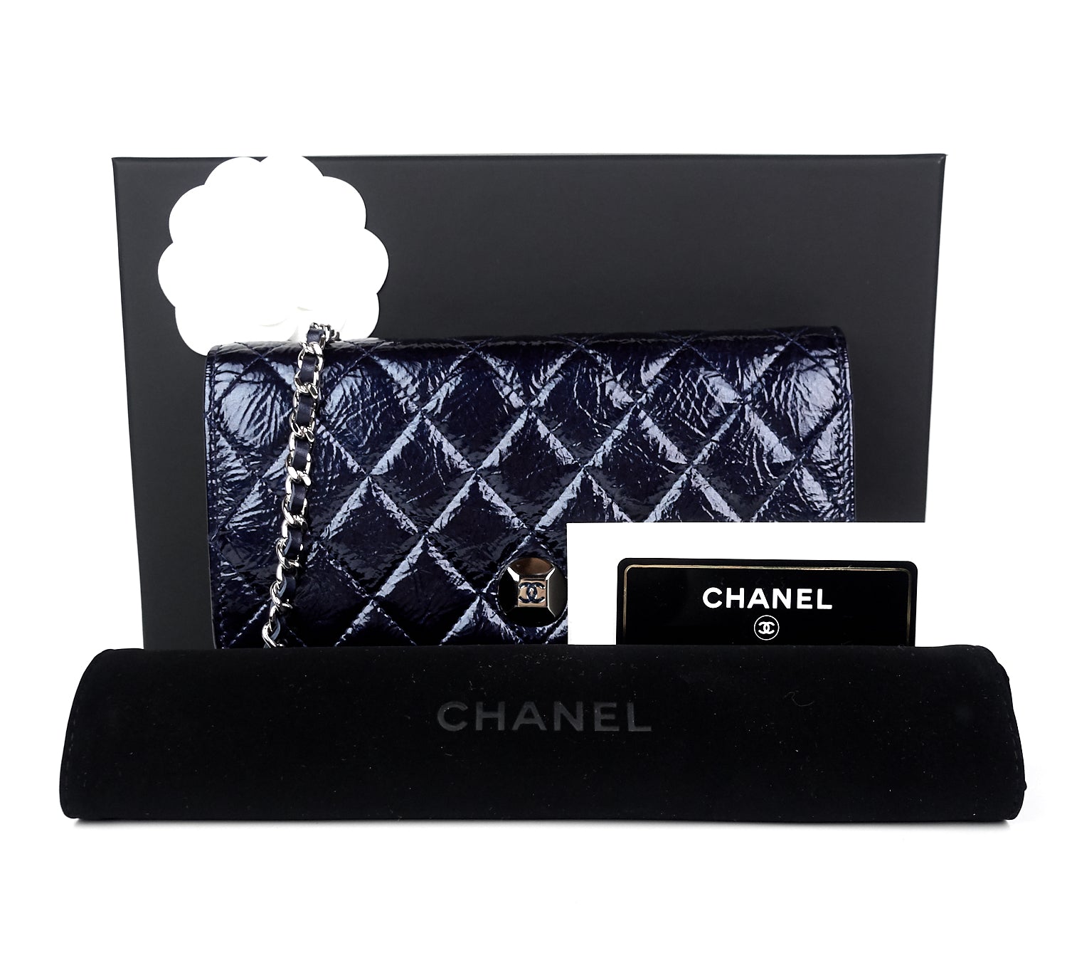 Wallet on Chain Patent Leather Bag