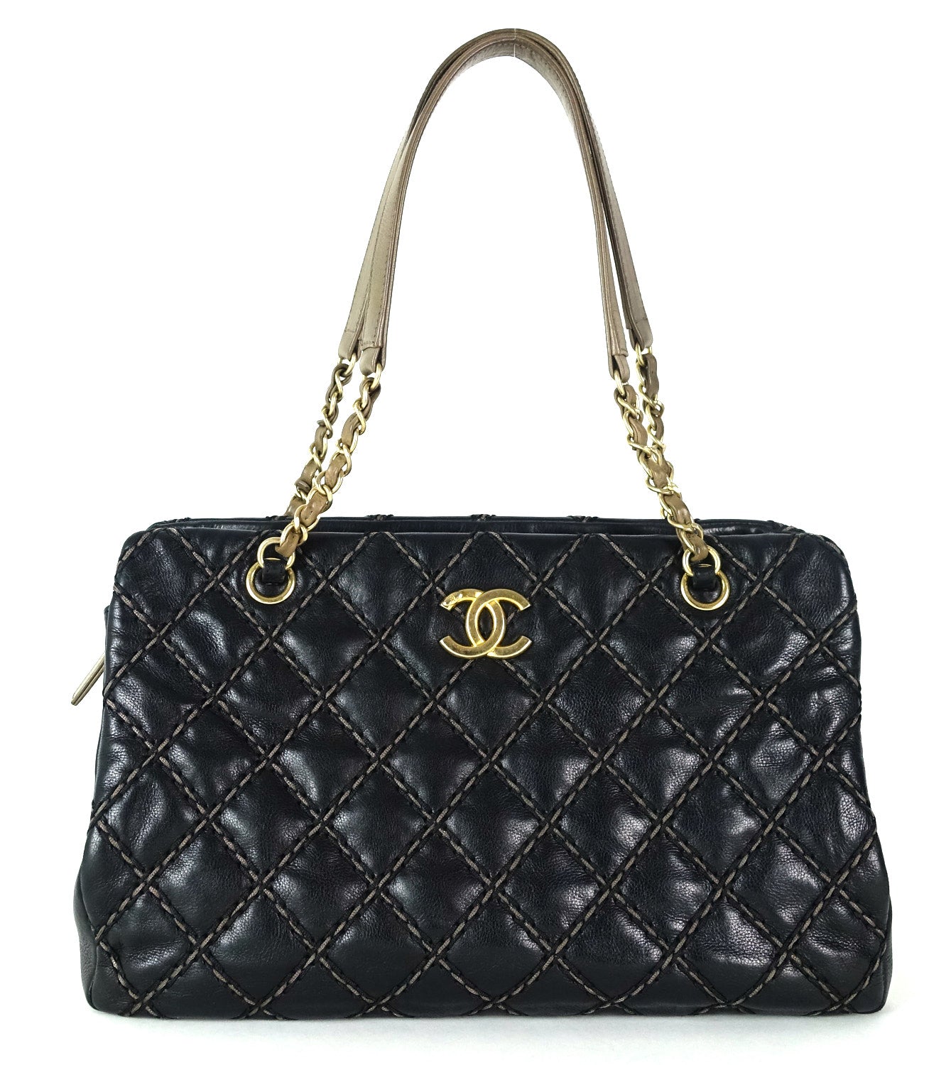 Wild Stitch Calfskin Leather Shoulder Bag