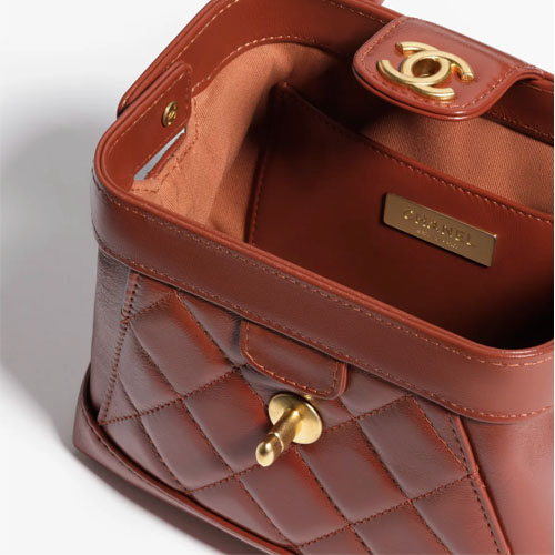 Chanel Mini Bag With Top Handle Caramel Brown-3