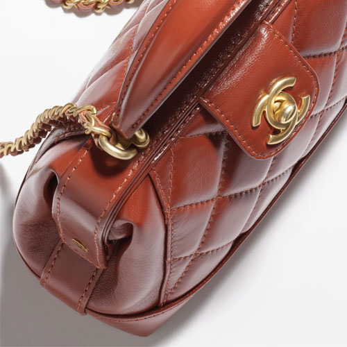 Chanel Mini Bag With Top Handle Caramel Brown-4