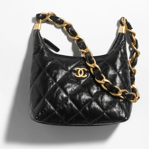 Chanel Small Hobo Bag Lambskin Black-1