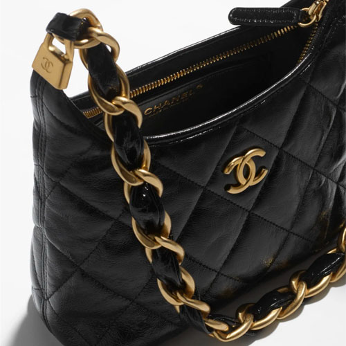 Chanel Small Hobo Bag Lambskin Black-2