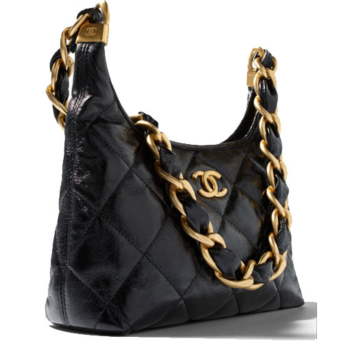 Chanel Small Hobo Bag Lambskin Black-4