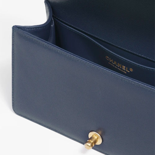 Boy Chanel Handbag With Handle Dark Blue-3