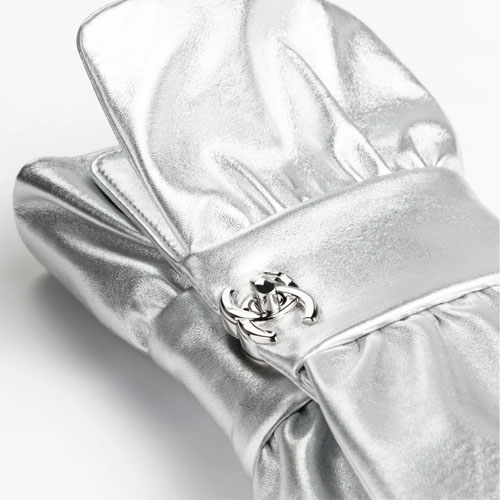 Chanel Clutch Silver Lambskin-4
