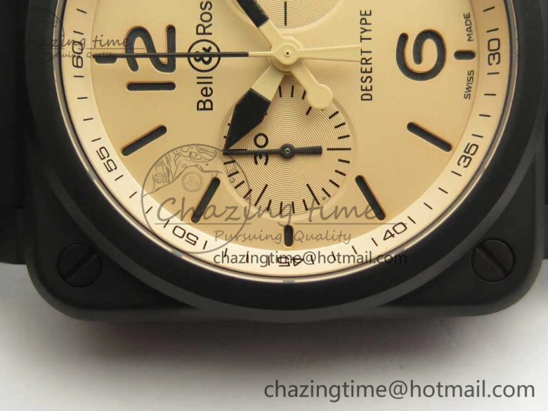 MIROTIME BR 03-94 Chrono PVD Brown Dial Black Markers on Black Rubber Strap A7750 (Free Nylon Strap) SoftTouch 4867