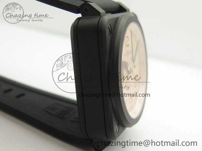 MIROTIME BR 03-94 Chrono PVD Brown Dial Black Markers on Black Rubber Strap A7750 (Free Nylon Strap) SoftTouch 4867