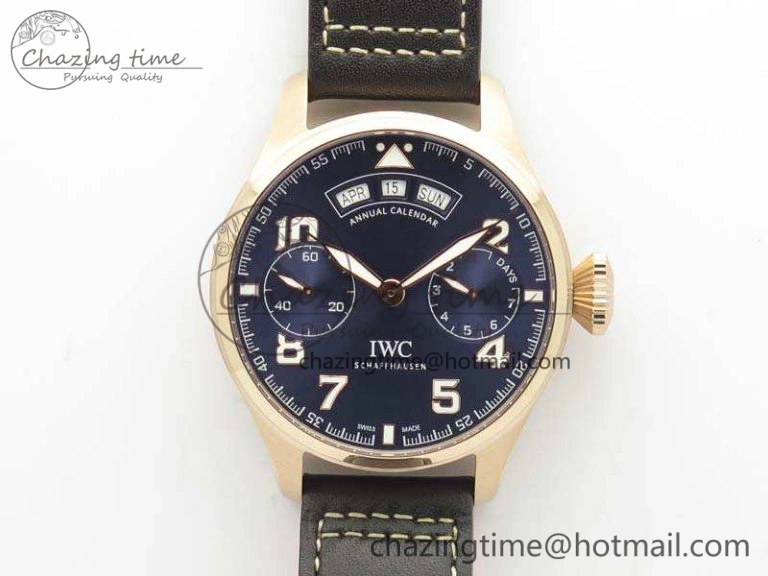MIROTIME Big Pilot Real PR IW502701 RG YLF 1:1 Best Edition Blue Dial On Calfskin Strap A Classic 7225