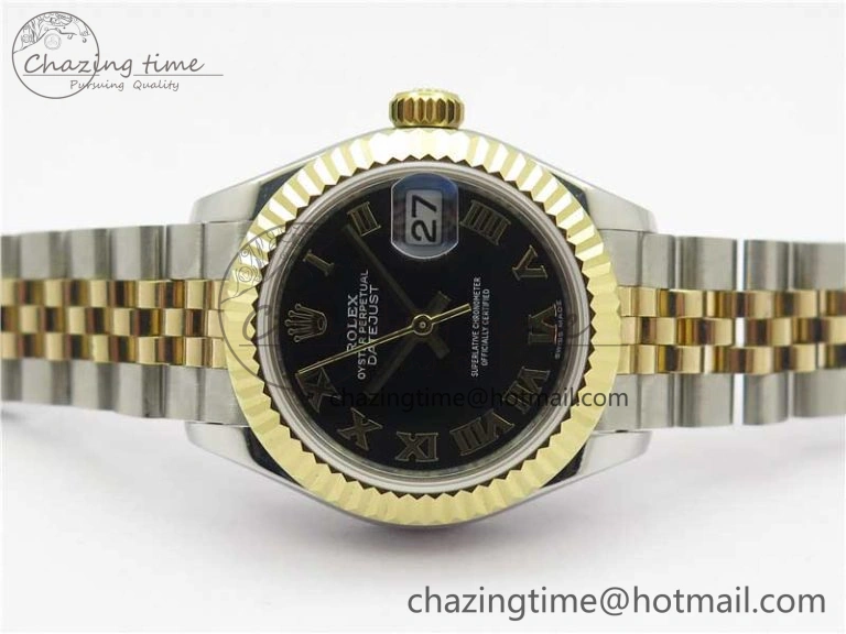 MIROTIME SportInspired Datejust 28mm 279173 SS YG BP Maker Best Edition Black Roman Markers Dial on SS YG Jubilee Bracelet ETA 10300