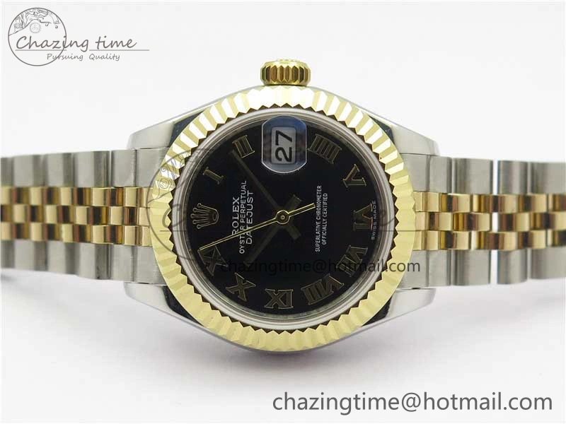 MIROTIME SportInspired Datejust 28mm 279173 SS YG BP Maker Best Edition Black Roman Markers Dial on SS YG Jubilee Bracelet ETA 10300