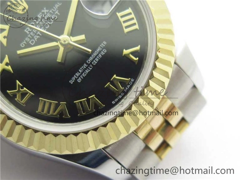 MIROTIME SportInspired Datejust 28mm 279173 SS YG BP Maker Best Edition Black Roman Markers Dial on SS YG Jubilee Bracelet ETA 10300