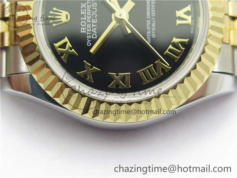 MIROTIME SportInspired Datejust 28mm 279173 SS YG BP Maker Best Edition Black Roman Markers Dial on SS YG Jubilee Bracelet ETA 10300