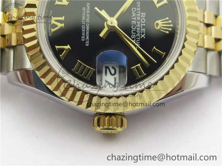 MIROTIME SportInspired Datejust 28mm 279173 SS YG BP Maker Best Edition Black Roman Markers Dial on SS YG Jubilee Bracelet ETA 10300