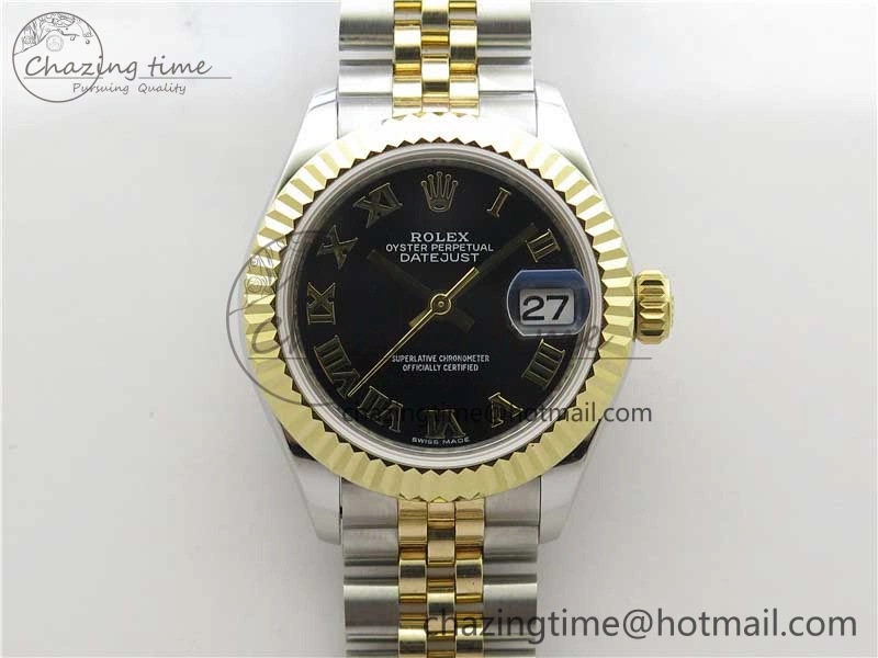 MIROTIME SportInspired Datejust 28mm 279173 SS YG BP Maker Best Edition Black Roman Markers Dial on SS YG Jubilee Bracelet ETA 10300