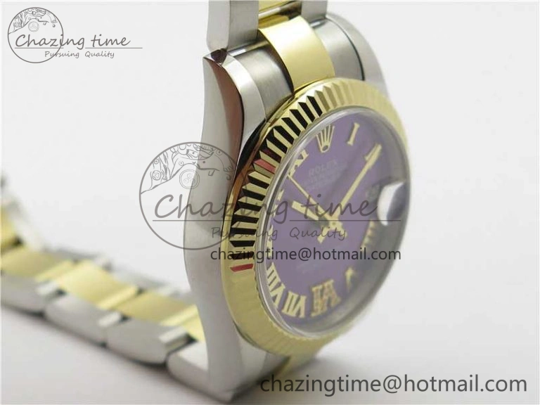 MIROTIME Affordable Datejust 31mm 278273 SS YG BP Maker Best Edition Purple Roman Dial on SS YG Oyster Bracelet 10384