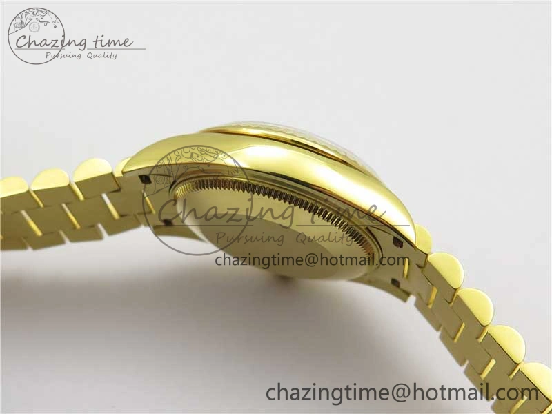 MIROTIME Comfortable Daydate 278288 31mm YG EWF Best Edition Green Malachite Dial on YG President Bracelet ETA 10331