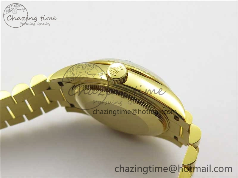 MIROTIME Comfortable Daydate 278288 31mm YG EWF Best Edition Green Malachite Dial on YG President Bracelet ETA 10331