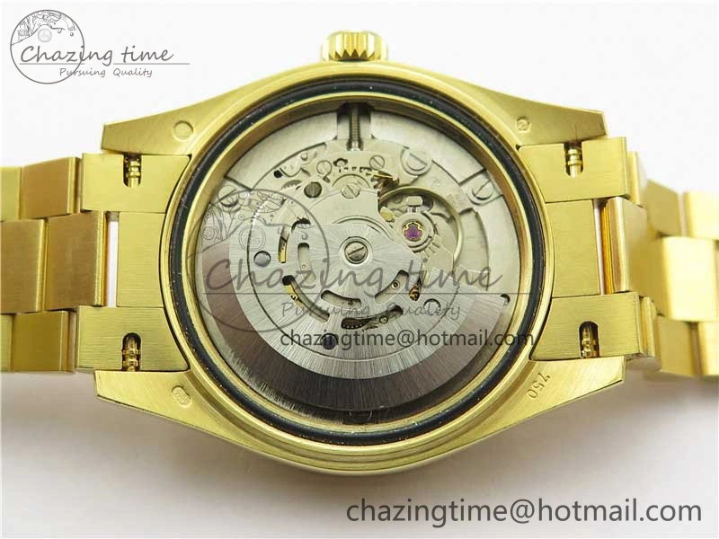 MIROTIME Comfortable Daydate 278288 31mm YG EWF Best Edition Green Malachite Dial on YG President Bracelet ETA 10331