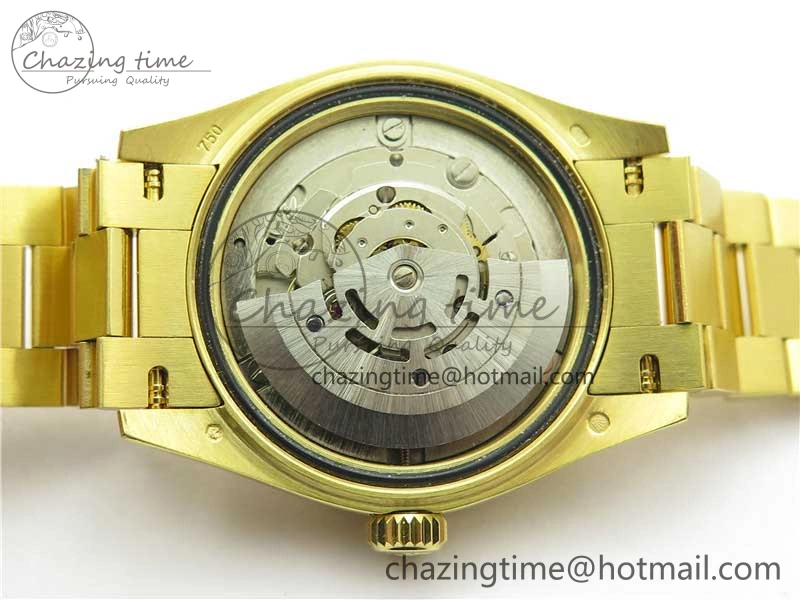 MIROTIME Comfortable Daydate 278288 31mm YG EWF Best Edition Green Malachite Dial on YG President Bracelet ETA 10331