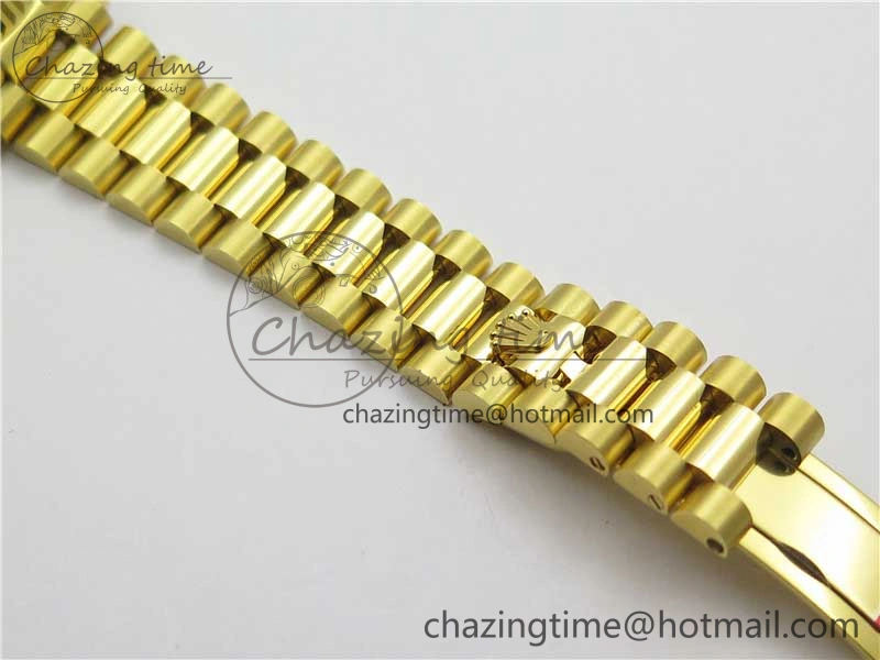 MIROTIME Comfortable Daydate 278288 31mm YG EWF Best Edition Green Malachite Dial on YG President Bracelet ETA 10331