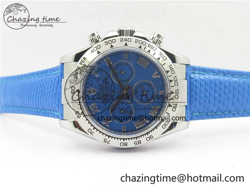 MIROTIME Unique Daytona 116519 OXF Best Edition Blue Dial on Blue Leather Strap A 10509