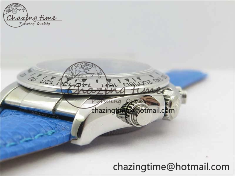 MIROTIME Unique Daytona 116519 OXF Best Edition Blue Dial on Blue Leather Strap A 10509