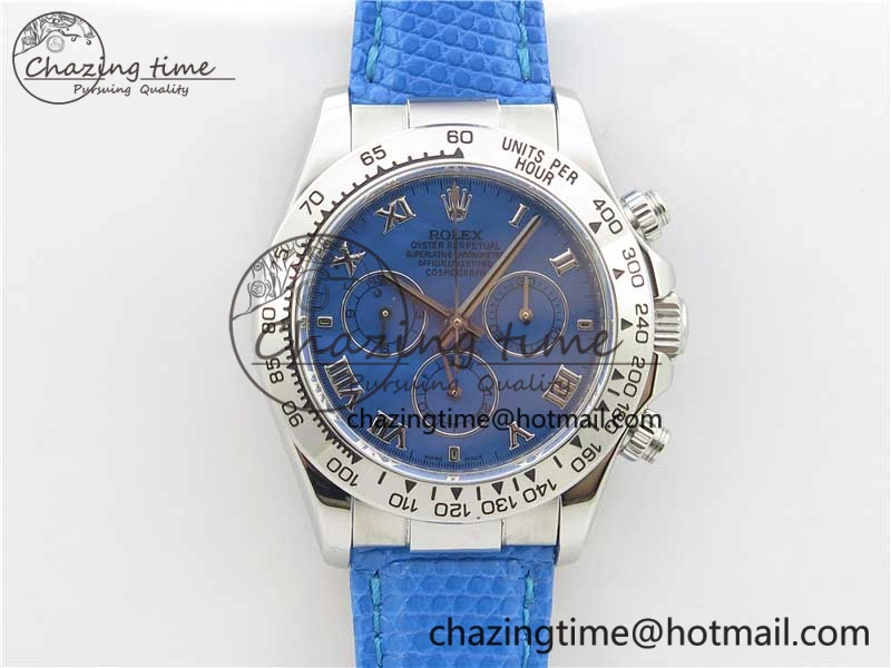 MIROTIME Unique Daytona 116519 OXF Best Edition Blue Dial on Blue Leather Strap A 10509