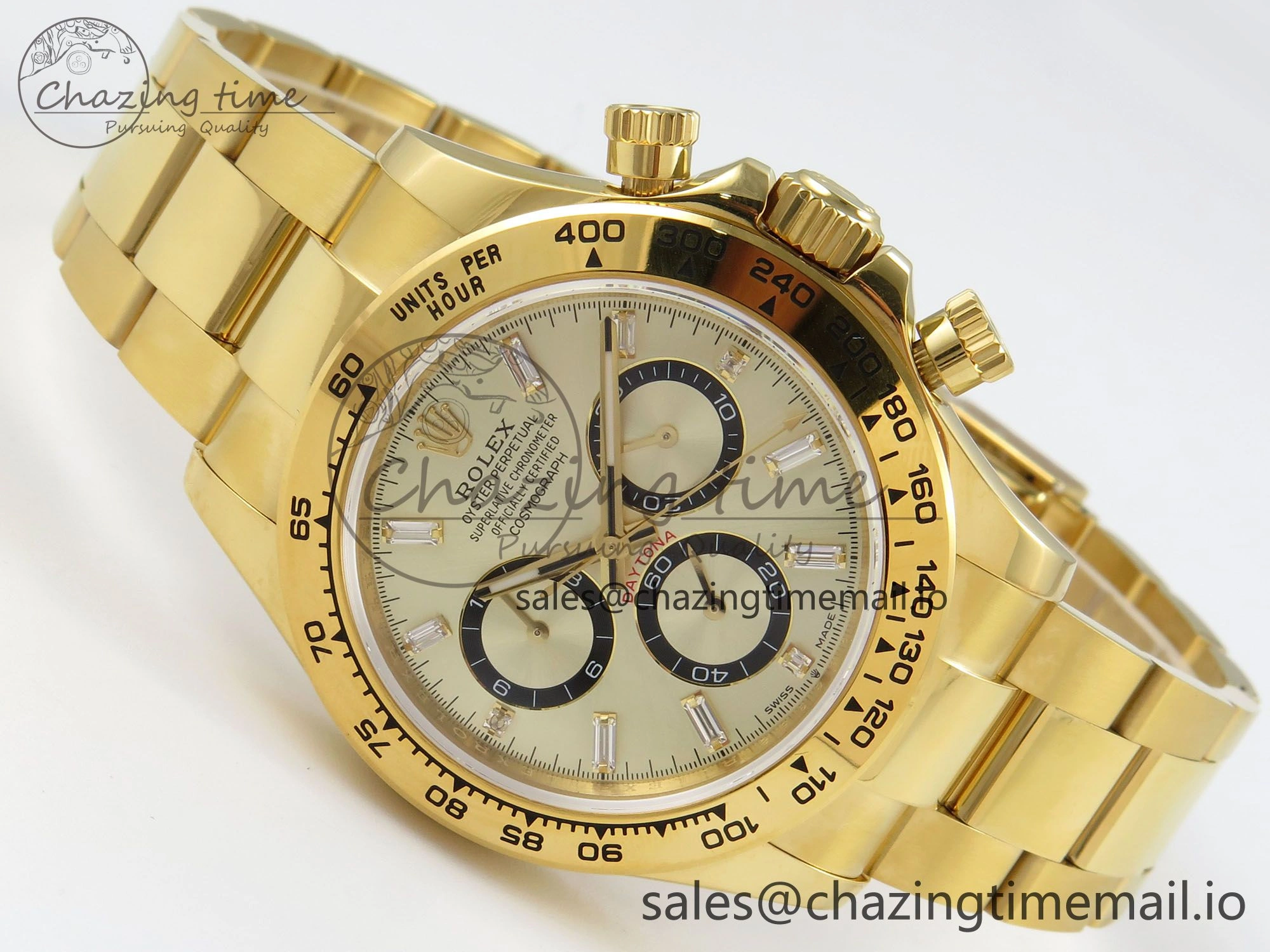MIROTIME MoistureWicking Daytona 126508 YG QF 1:1 Best Edition YG Black Dial Crystal Markers On YG Bracelet SH4131 V6 (Gain Weight) 309