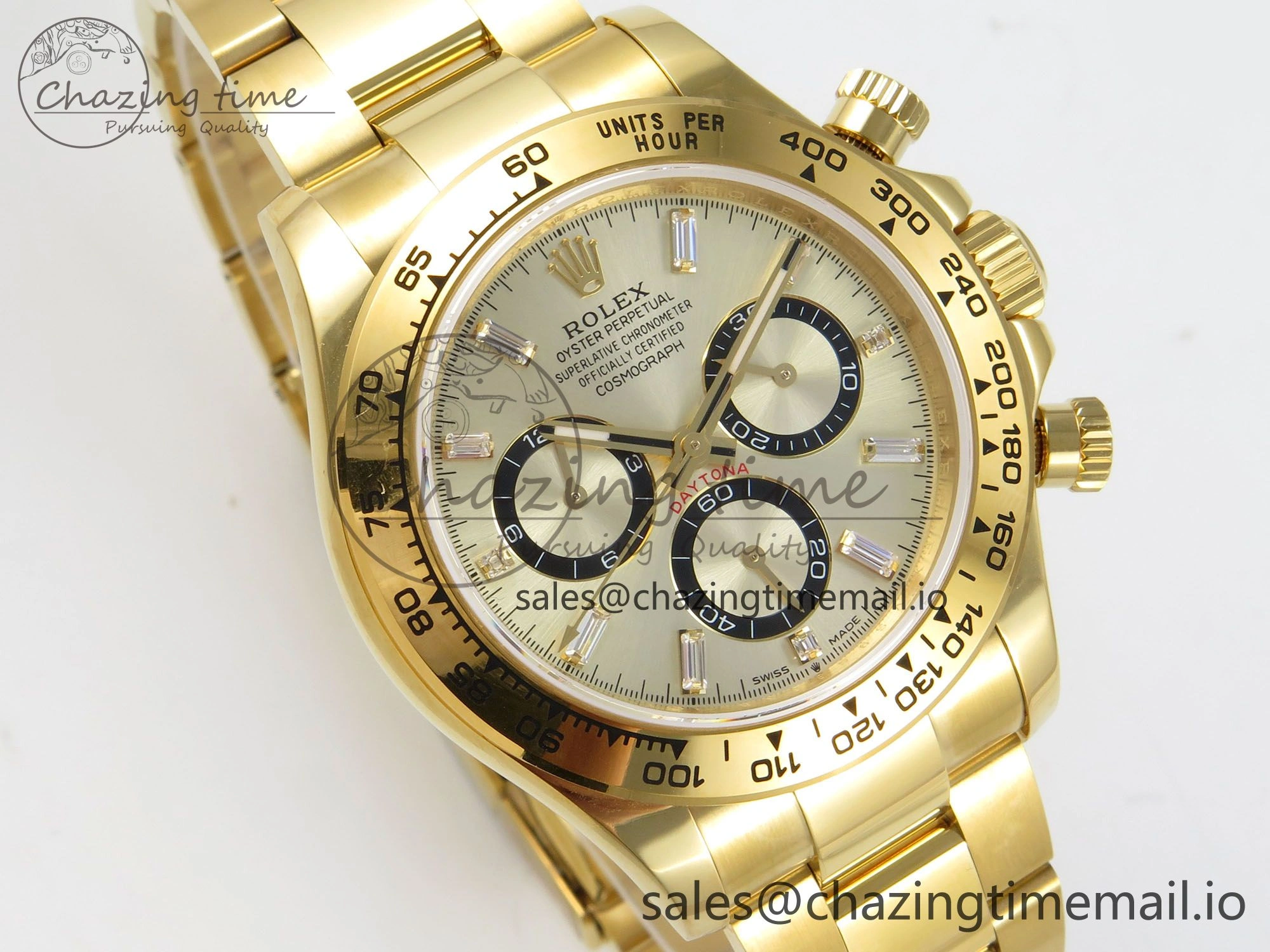 MIROTIME MoistureWicking Daytona 126508 YG QF 1:1 Best Edition YG Black Dial Crystal Markers On YG Bracelet SH4131 V6 (Gain Weight) 309
