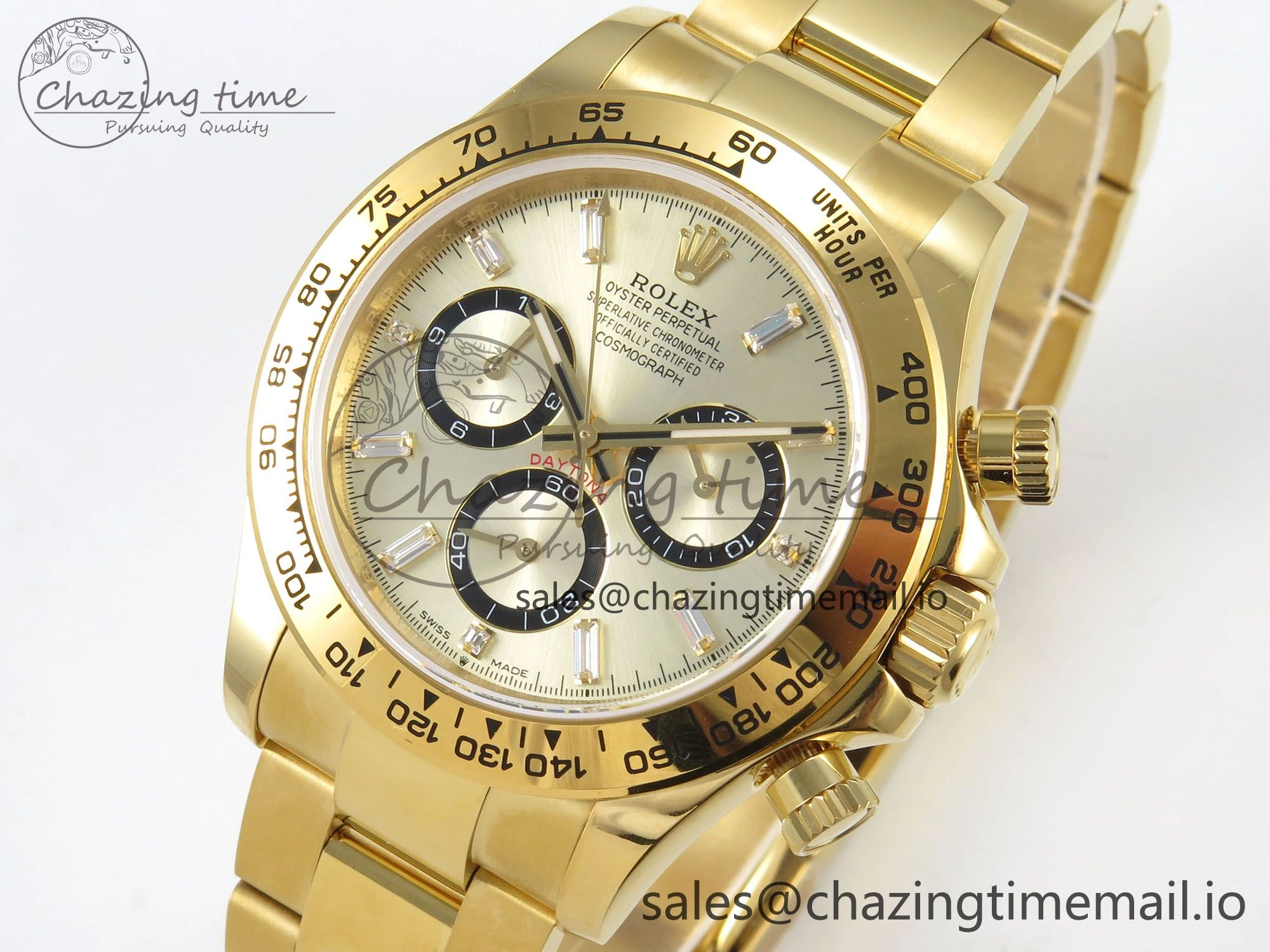 MIROTIME MoistureWicking Daytona 126508 YG QF 1:1 Best Edition YG Black Dial Crystal Markers On YG Bracelet SH4131 V6 (Gain Weight) 309