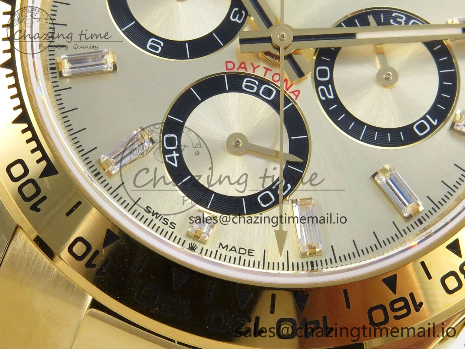 MIROTIME MoistureWicking Daytona 126508 YG QF 1:1 Best Edition YG Black Dial Crystal Markers On YG Bracelet SH4131 V6 (Gain Weight) 309