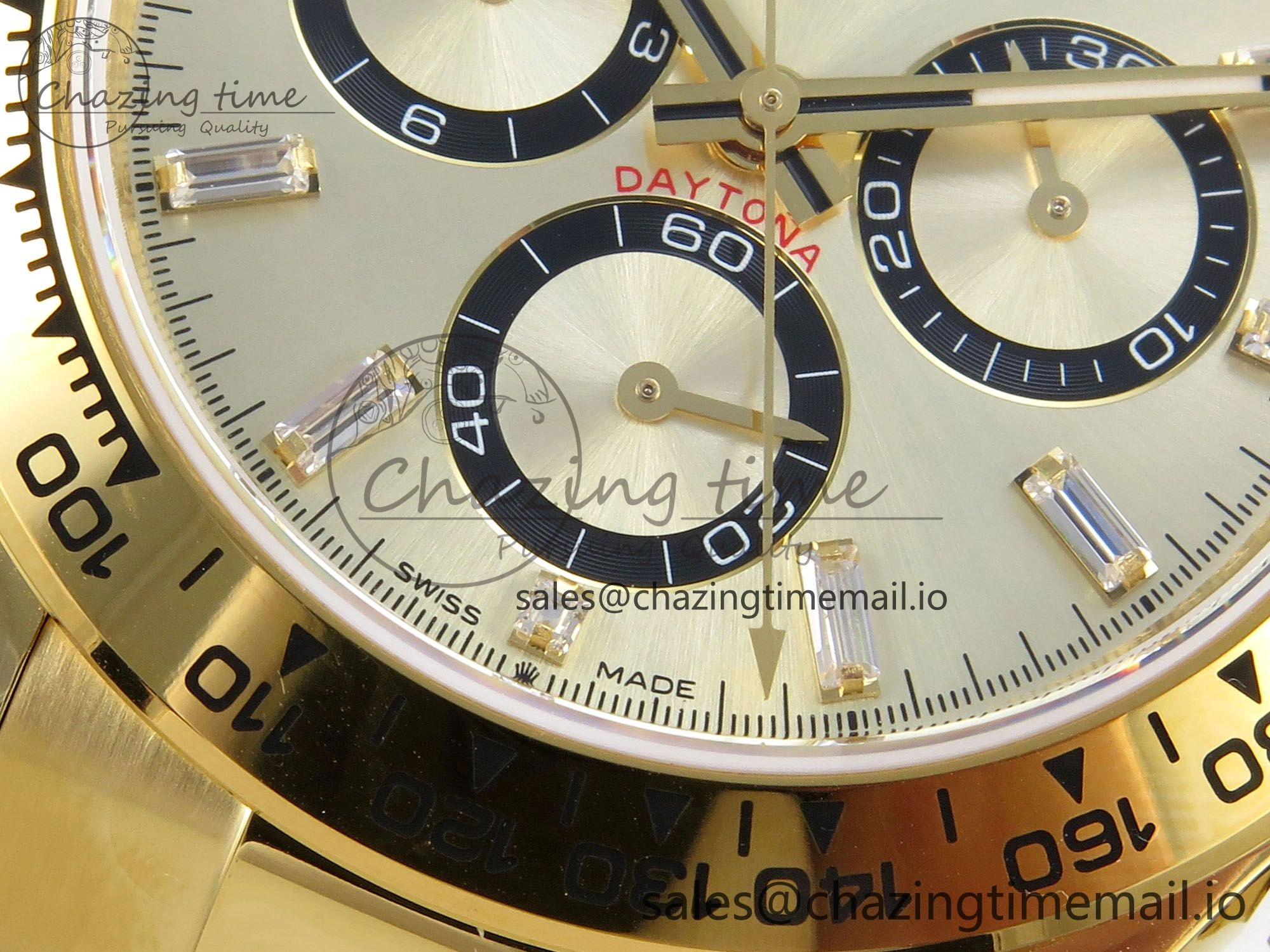 MIROTIME MoistureWicking Daytona 126508 YG QF 1:1 Best Edition YG Black Dial Crystal Markers On YG Bracelet SH4131 V6 (Gain Weight) 309