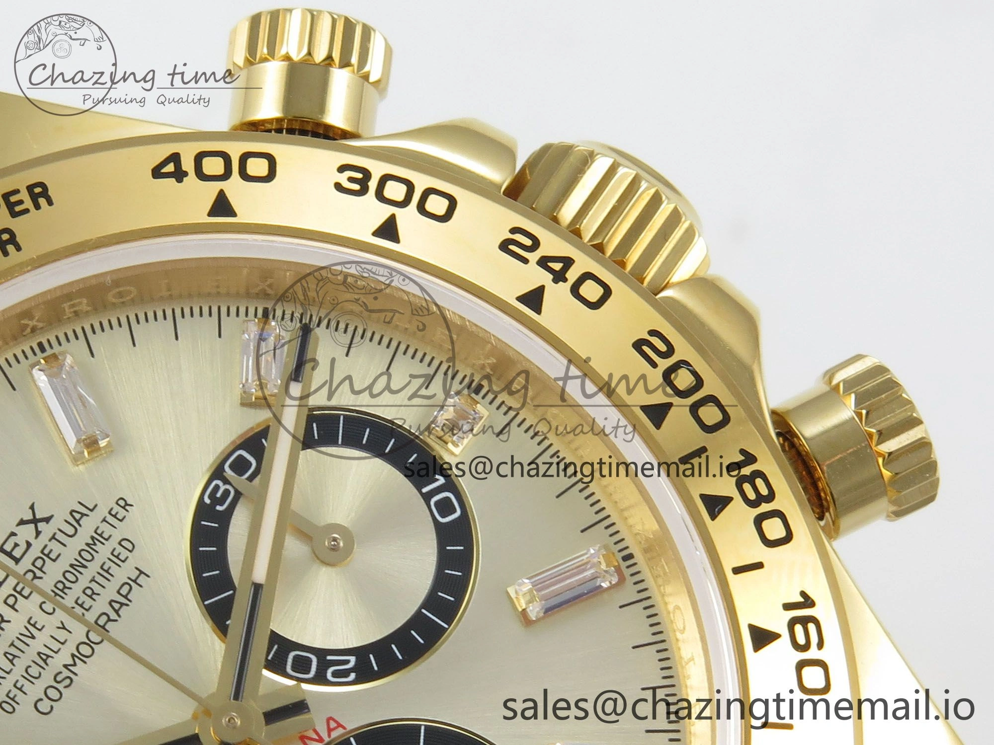 MIROTIME MoistureWicking Daytona 126508 YG QF 1:1 Best Edition YG Black Dial Crystal Markers On YG Bracelet SH4131 V6 (Gain Weight) 309